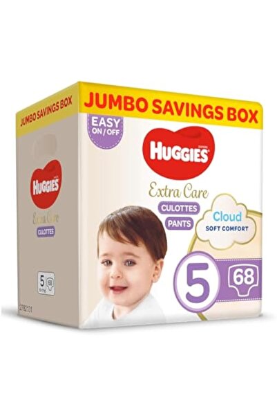 Huggies بنطلونات كولوتيس إكسترا كير، مقاس 5، ناعمة ومريحة، 68 قطعة، صندوق توف...