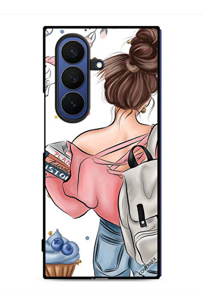 Covernex غطاء حماية لهاتف سامسونج جالاكسي زد فولد 7 بتصميم كتب وفن يد فتاة