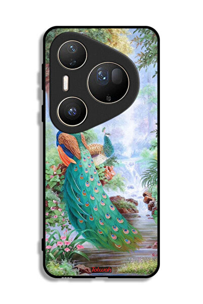 Tolwak غطاء حماية فائق لهاتف هواوي بيورا 80 - نقشة الطاووس