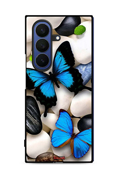 Tolwak غطاء حماية لهاتف سامسونج جالاكسي زد فولد 7 بنقشة فراشات على أحجار