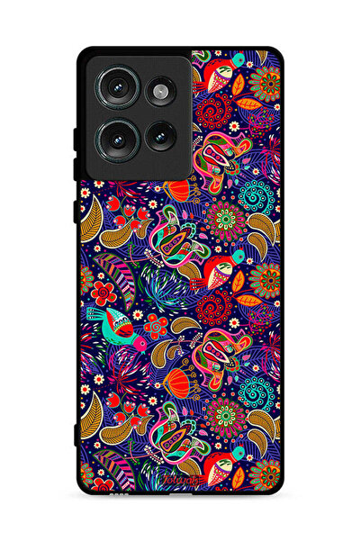 Tolwak غطاء حماية لهاتف موتورولا إيدج 50 بنقشة أوراق طيور وزهور ملونة