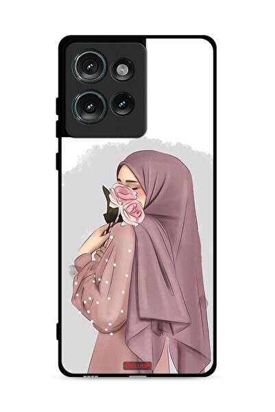 Tolwak غطاء حماية لهاتف موتورولا إيدج 50 برسومات فتاة تحمل ورودًا