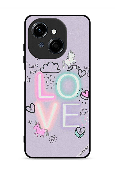 Covernex غطاء حماية لهاتف تكنو سبارك جو 1 إس 4 جي بطبعة قلب جميل ووحيد القرن