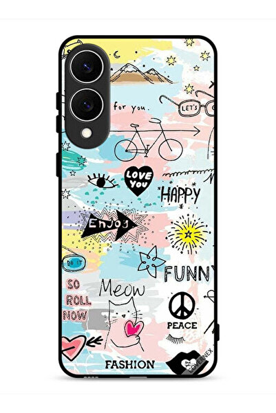 Covernex Samsung Galaxy S25 Edge Protective Case Cover Doodle Meow Enjoy