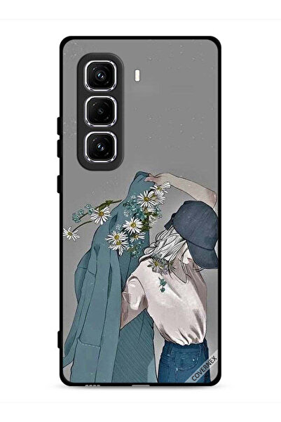 Covernex غطاء حماية لهاتف Infinix Hot 50 Pro 4G، رسم فتاة ترتدي معطفًا