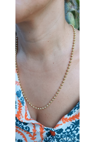 ARİ TAKI دوريكا قلادة من الفولاذ الذهبي 60 سم