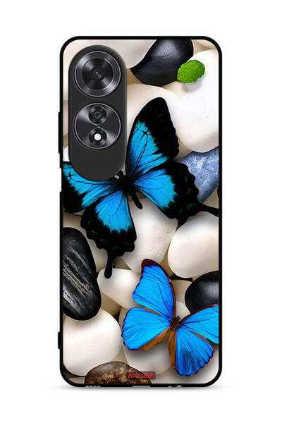 Tolwak Oppo A60 Protective Case Cover Butterflies On Stones
