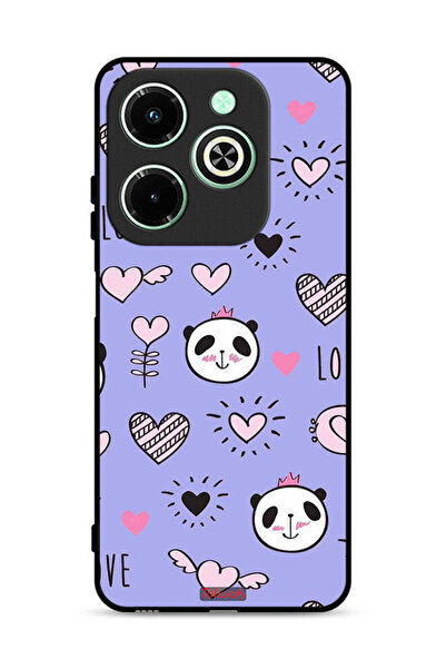 Tolwak غطاء حماية لهاتف Infinix Hot 40i 4G بطبعة Love And Panda Doodle