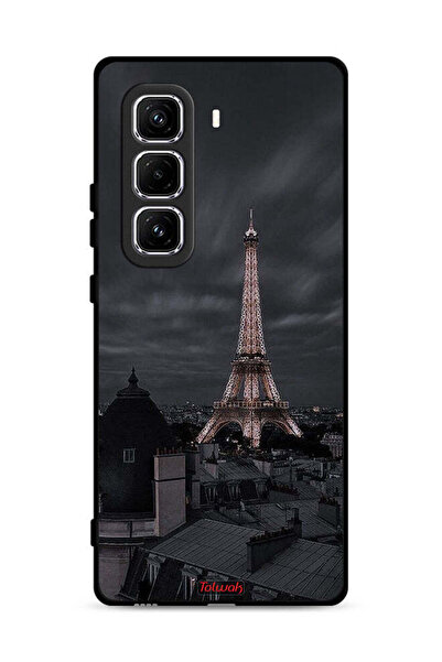 Tolwak غطاء حماية لهاتف Infinix Hot 50 Pro 4G بتصميم برج إيفل في الليل