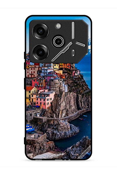 Covernex غطاء حماية لهاتف تكنو بوفا 6 برو 5G، منازل ملونة على البحر