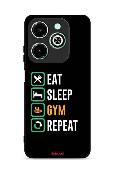 Tolwak غطاء حماية لهاتف Infinix Hot 40i 4G، Eat Sleep Gym Repeat