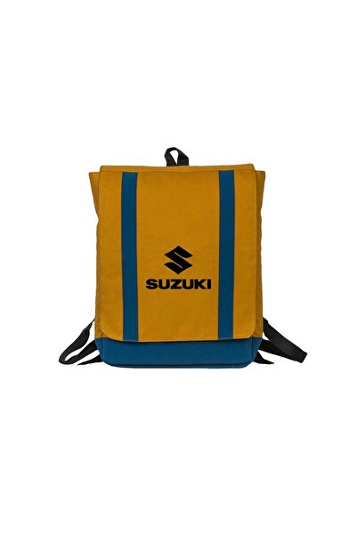 Z zepplin Suzuki Logo Text Black Yellow Backpack