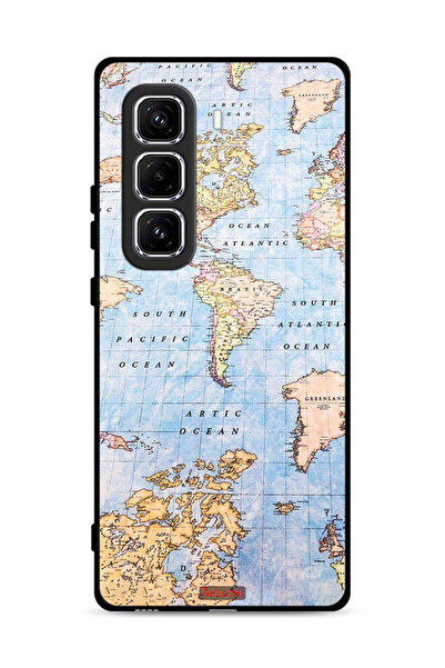 Tolwak غطاء حماية لهاتف Infinix Hot 50 Pro 4G بتصميم خريطة العالم