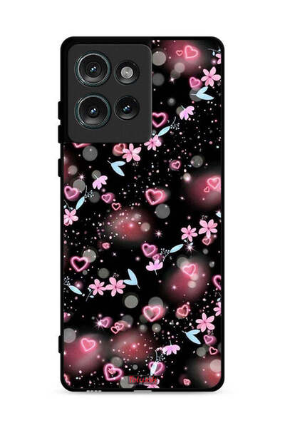 Tolwak غطاء حماية لهاتف موتورولا إيدج 50 بنقشة قلوب وأزهار صغيرة