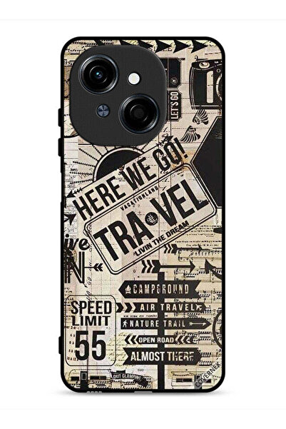 Covernex غطاء حماية لهاتف تكنو سبارك جو 1 4G مطبوع عليه عبارة Here We Go Travel