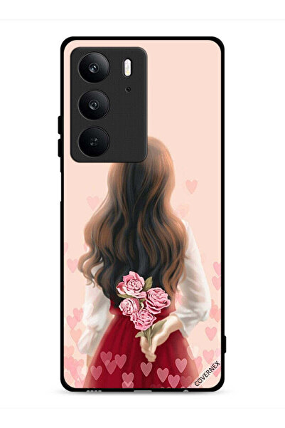 Covernex غطاء حماية لهاتف Realme C75 4G بطبعة فتاة تخفي زهورًا