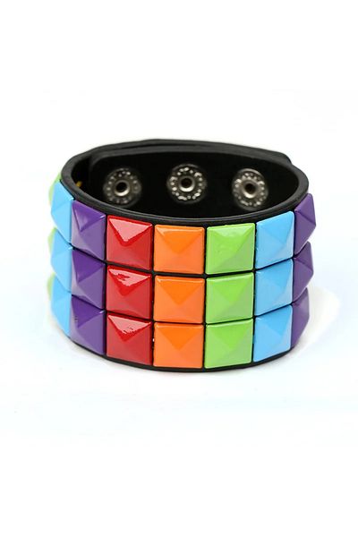 Choice 9 24cm Fashion 9 Colors Double Belt Leather Wrist Friendship Big Wide Bracelet For Male Female Buckl