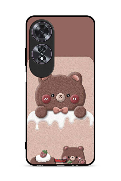Tolwak غطاء حماية Oppo A60 بتصميم دب الفراولة