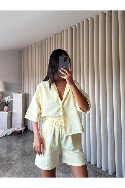 mydukkan.co طقم شورت قميص كتان