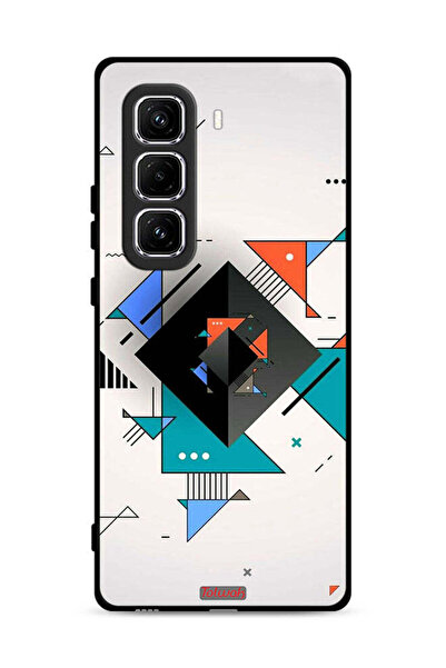 Tolwak غطاء حماية لهاتف Infinix Hot 50 Pro 4G بأشكال مربعة ومثلثة ونمط تجريدي
