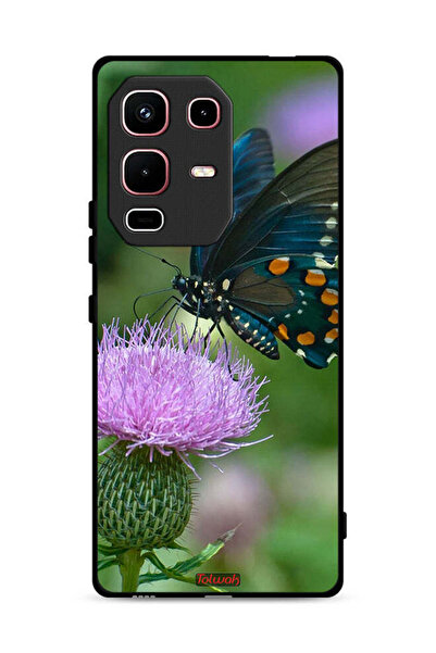 Tolwak غطاء حماية لهاتف Infinix Note 50s بتصميم فراشة على زهرة