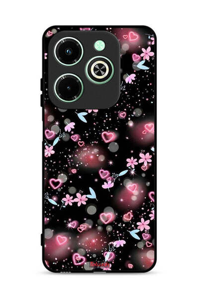 Tolwak غطاء حماية لهاتف Infinix Hot 40i 4G بنقشة قلوب وأزهار صغيرة