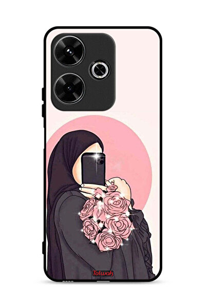 Tolwak غطاء حماية لهاتف شاومي ريدمي 13 4G، فن التقاط صور سيلفي مع حمل الزهور