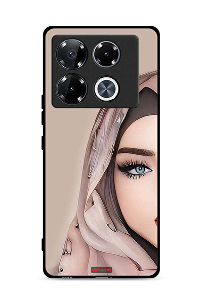 Tolwak غطاء حماية لهاتف Infinix Note 40 Pro Plus 5G، رسم فتاة بنصف وجه