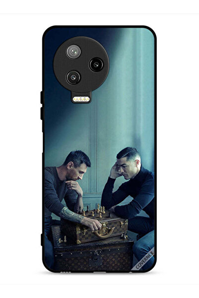 Covernex غطاء حماية لهاتف إنفينيكس نوت 12 برو 4G، ميسي ضد رونالدو يلعبان الشطرنج