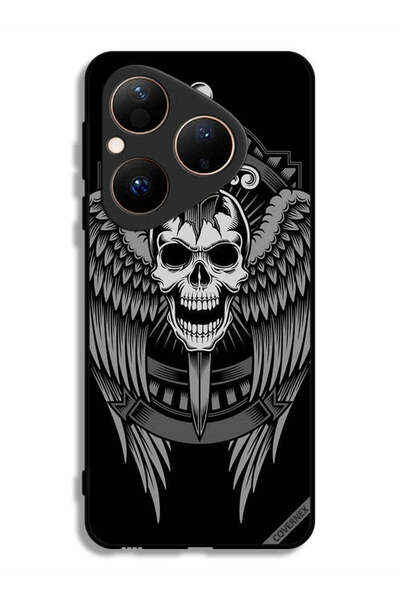 Covernex غطاء حماية لهاتف هواوي بيورا 80 بتصميم جمجمة وأجنحة نسر