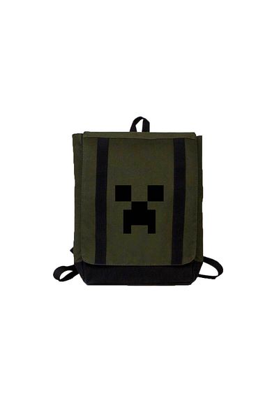 Z zepplin Mine Craft Creeper Face Green Backpack
