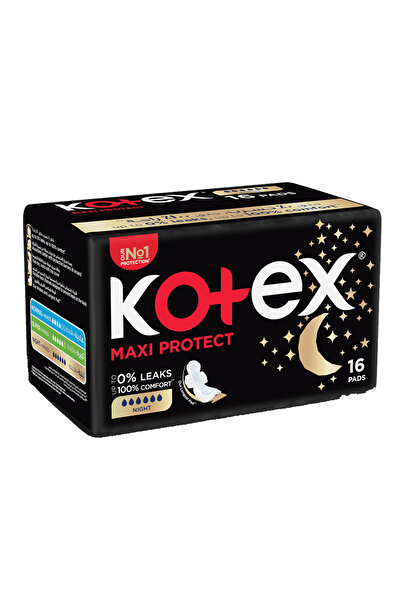Kotex Maxi Night Time Feminine Pads, 16 Pads