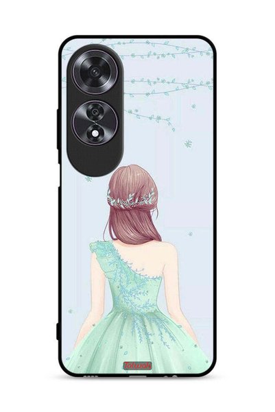 Tolwak غطاء حماية لهاتف Oppo A60 - فتاة لطيفة ترتدي فستانًا زهريًا