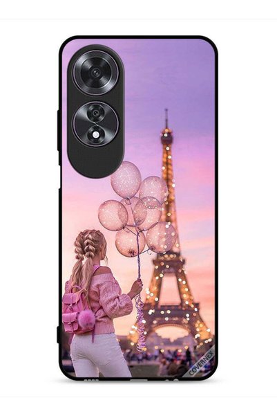 Covernex غطاء حماية لهاتف Oppo A60 بطبعة فتاة تحمل بالونات
