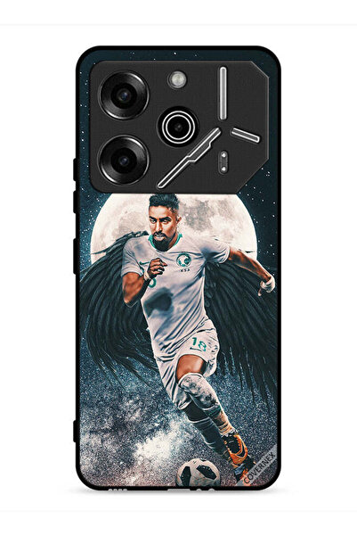 Covernex غطاء حماية لهاتف تكنو بوفا 6 برو 5G، سالم الدوسري يحمل كرة قدم