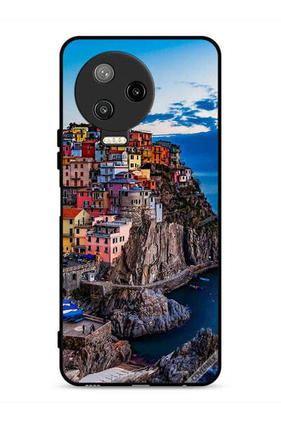 Covernex غطاء حماية لهاتف Infinix Note 12 Pro 4G، منازل ملونة على البحر