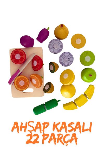 HOBBY HOUSE Fruit Set Wooden 22 Piece Educational Tutorial
