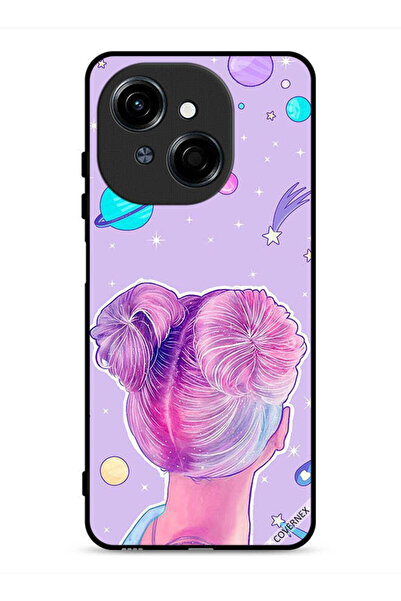 Covernex غطاء حماية لهاتف تكنو سبارك جو 1 إس 4 جي، رسم فتاة ونجوم فضاء