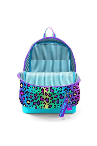 Coral High Colorful Leopard Patterned School Bag 23769