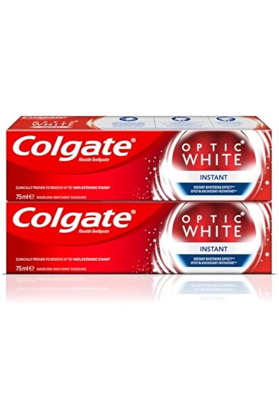 Colgate معجون أسنان أوبتيك وايت لتبييض الأسنان الفوري، 75 مل (عبوة من قطعتين)