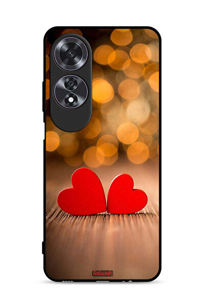 Tolwak غطاء حماية لهاتف Oppo A60 بتصميم قلبين جميلين