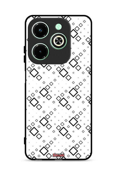 Tolwak غطاء حماية لهاتف Infinix Hot 40i 4G بتصميم مربع تجريدي رقمي