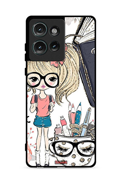 Tolwak غطاء حماية لهاتف موتورولا إيدج 50 برسومات فتاة وحيد القرن