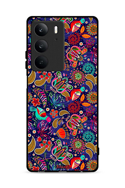 Tolwak Realme C75 4G Protective Case Cover Pattern Colorful Birds Leaf Flowers