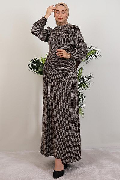 GİYZAMİLA Beyda Hijab Dress Brown