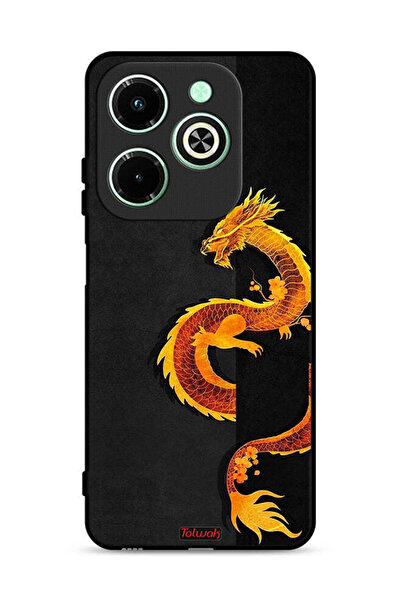 Tolwak غطاء حماية لهاتف Infinix Hot 40i 4G بنقشة فن التنين