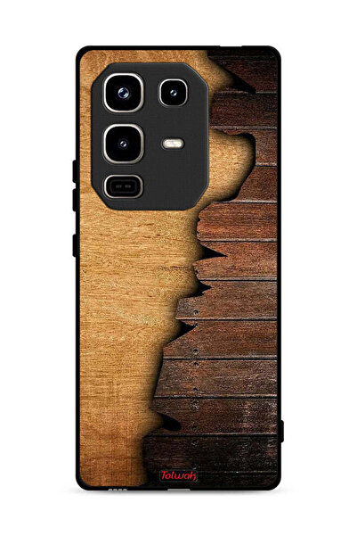 Tolwak غطاء حماية لهاتف Infinix Note 50 Pro 4G بنمط خشبي عتيق