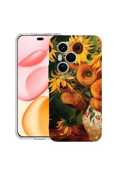 bestcase Carcasă transparentă din silicon pentru Honor 400 Pro, pictură floarea-soarelui, 2036424 T 1272