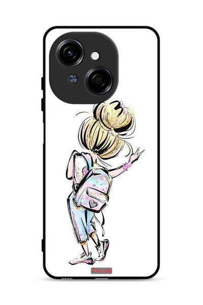 Tolwak غطاء حماية لهاتف تكنو سبارك جو ١ ٤ جي بطبعة فتاة مدرسية