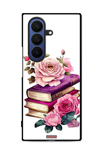 Tolwak غطاء حماية لهاتف سامسونج جالاكسي زد فولد 7 بنقشة الورود والكتب